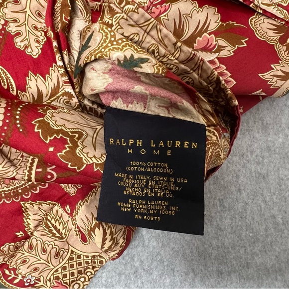 Ralph Lauren Home Jardiniere Paisley Red Sateen Pillow Shams Set of 2 Vintage - Picture 11 of 14